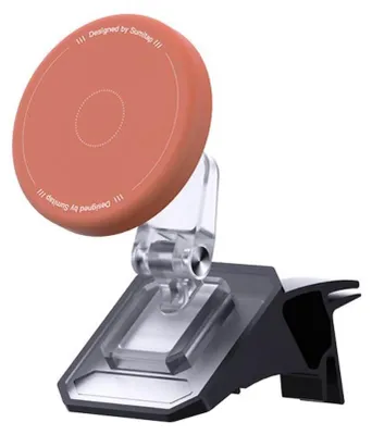 Image de INF Support de téléphone magnétique pour ventilation compatible avec Tesla Refreshed Model 3 — Aimant N52 enveloppé de silicone, Base sur mesure, Multi-position Orange