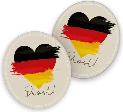 Produktbild von itenga 40x Bierdeckel Untersetzer Herz Flagge DEUTSCHLAND