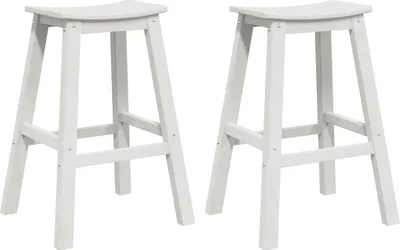 Image de Tabouret de bar 2 pcs Blanc 52 x 43 x 73,5 cm HDPE