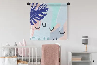 Produktbild von MuchoWow® Wandteppich Wandbehang Sommer - Tropisch - Abstrakt 90x90 cm Tapisserie Dekoration Wandtuch - Wandaufhänger