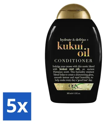 Produktbild von 5 x OGX Kukui Oil Conditioner - Anti-Frizz - Hydratierend - 385 ml - Vorteilspackung - 5 Stücke