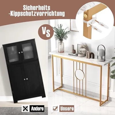 Obrázek produktu pro Konferenční stolek s povrchem imitujícím mramor – kovový rám – úsporný design – vhodný do předsíně a obývacího pokoje