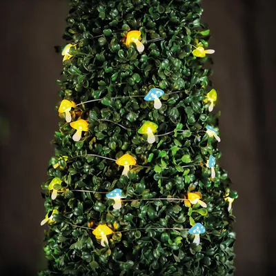 Obrázok produktu pre GLOBIZ Solárna LED svetelná reťaz – huby – 2,4 m – 25 LED – teplá biela