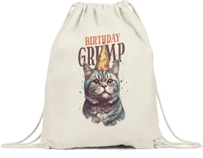 Produktbild von Birthday Grump Turnbeutel Katzenbesitzer Happy Birthday Lustig Spruch
