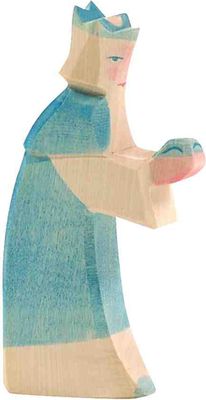 Ostheimer König Figur Blau handgemalt auch für Weihnachtskrippe