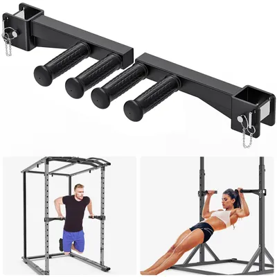 Image de Accessoire de barre de traction pour rack de musculation – Poignées antidérapantes avec une capacité de 500 kg
