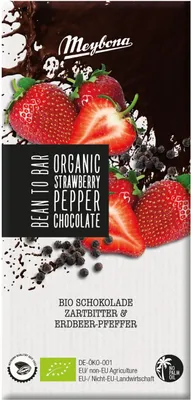Produktbild von Meybona  Schokolade ZARTBITTER & ERDBEER-PFEFFER, 100g