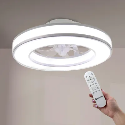 Image de Ventilateur de plafond LED mimotec Venedig, 36 W, réglage de la température de couleur, moteur DC silencieux, 3600 lumens, classe 6