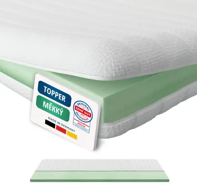 Obrázek produktu pro AM Qualitätsmatratzen | Basic comfort foam topper | 200x200 cm | 6 cm vysoká | matrace topper | 200/200 | comfort foam topper