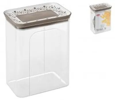 Imagen del producto de STEFANPLAST Tosca, recipiente hermético rectangular, color beige, capacidad de 2,2 litros