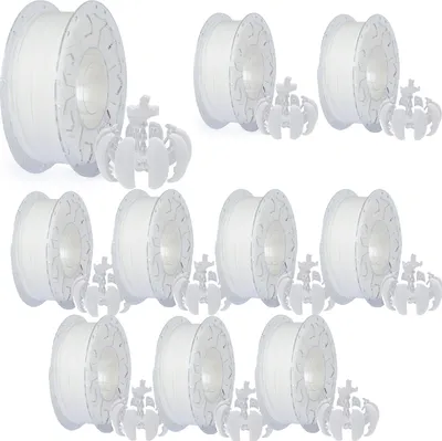 Zdjęcie produktu dla Filament PLA Creality Ender do drukarek 3D – zestaw 10 rolek po 1 kg, filament PLA o średnicy 1,75 mm do drukarek 3D, dokładność wymiarowa 0,03 mm [kolor biały]