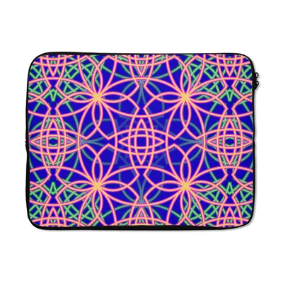 Produktbild von MuchoWow® Laptop Hülle 15 Zoll Blumen - Neon - Muster Laptoptasche - Laptoptasche - Sleeve - Rundum-Schutz