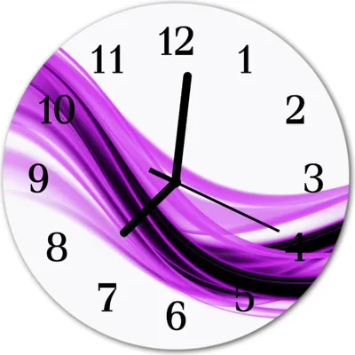 Produktbild von Glasuhr Wanduhr Küchenuhr Echt-Glas 30fi cm Abstrakte Kunst violett