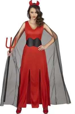 Immagine prodotto di Costume da demone donna diavolo rosso-nero - M