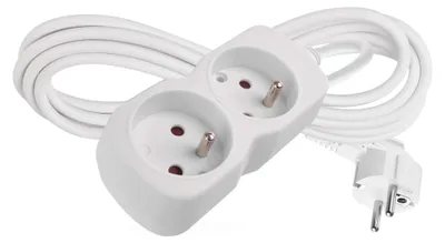 Prodlužovací kabel 3 m / 2 zásuvka / bílý / PVC / 1 mm2