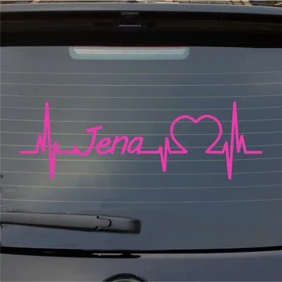 Produktbild von Heckscheibenaufkleber JENA Herzschlag Puls Stadt Liebe 55x18 cm Pink Auto Aufkleber Sticker