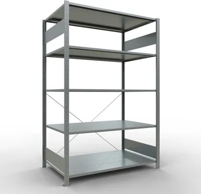 Produktbild von Schulte Fachbodenregal MULTIplus150 Stecksystem | Grundregal | HxBxT 200x130x80cm | 5 Ebenen | Fachlast 150kg | Verzinkt
