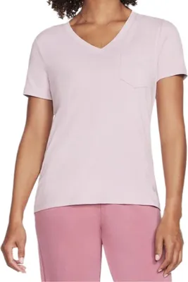 Produktbild von Damen T-Shirt Kurzarm SKECHERS GODRI SERENE V-NECK Pink Größe M