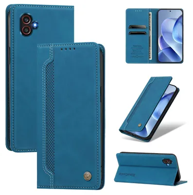 Obrázek produktu pro Pouzdro pro Samsung Galaxy XCover6 Pro,Polyuretankožené peněženkové flipové pouzdro s přihrádkami na karty a stojánkem Modrá