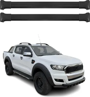 Produktbild von Dachträger Grundtäger für Ford Ranger T6 P375 2011-2022 Aluminium Schwarz 2 tlg