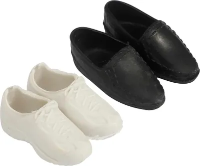 Obrázek produktu pro 2 páry Mini hračky boty bílé sporty a černá pro Ken Doll
