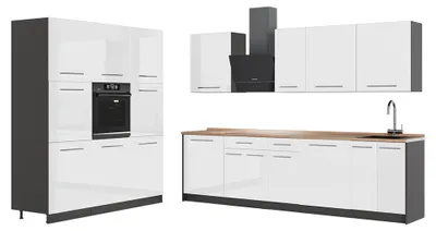 Imagen del producto de Mueble de cocina Vicco Fame-Line Blanco alto brillo/Antracita 460 cm, ET Roble, Model 63774