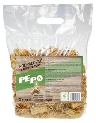 Obrázok produktu pre PE-PO podpaľovač z drevenej vlny – 100ks podpalov