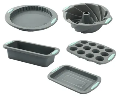 Obrázek produktu pro Sada 5 nebo 6 kusů silikonových forem na pečení, nepřilnavé kuchyňské formy do trouby, silikonové formy na koláče a muffiny, plech na sušenky (sada 1)