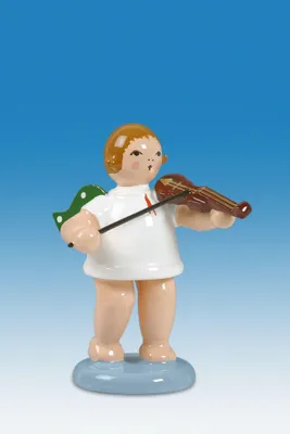 Produktbild von Holzfigur Engel mit Geige ohne Krone Höhe 6cm NEU