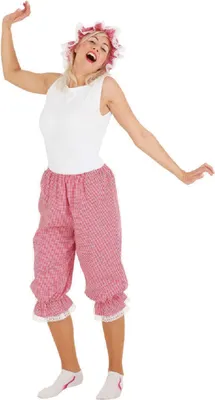 Produktbild von O9341-38-40 Damen Pluderhose Rüschenhose  rot-weiß-kariert Gr.38-40