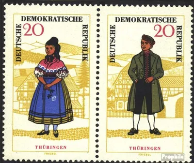 Produktbild von Briefmarken DDR 1964 Mi WZd148 postfrisch Volkstrachten