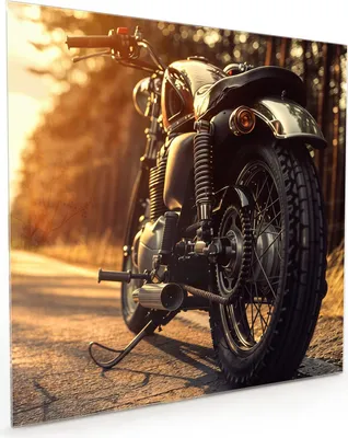 Produktbild von Küchenrückwand Spritzschutz Glas mit Motiv Motorradsonne 40 x 40 cm