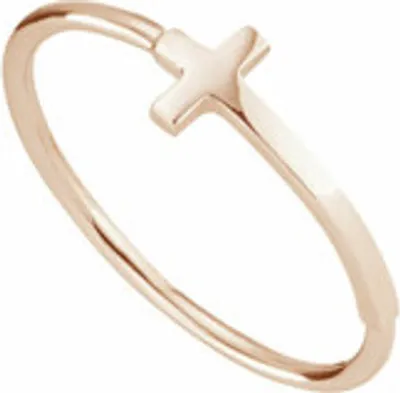 Produktbild von Cai Ring 925/- Sterling Silber rotvergoldet Kreuz 41184360398942