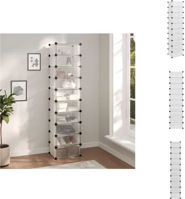 Produktbild von vidaXL Schuhregal Transparent 44x32x174 cm PP -  Schuhregale & -schränke