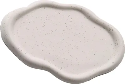 Produktbild von Schmuckplatte Keramik glänzend Aussehen einfach modern stilvolle Lagerung Tablett für Haus Geschenk weiß oval