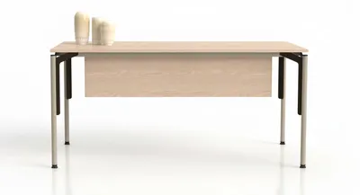 Immagine prodotto di Scrivania beige elegante, design moderno, ideale per l'ufficio, realizzata in legno