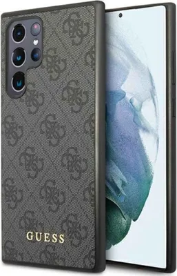 Produktbild von Guess Guhcs22Lg4Gfgr S22 Ultra S908 Grau/Graues Hartschalenetui 4G Metal Gold Logo