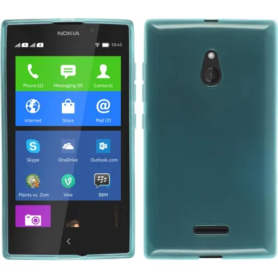 Produktbild von PhoneNatic Case kompatibel mit  Nokia XL - türkis Silikon Hülle transparent + 2 Schutzfolien