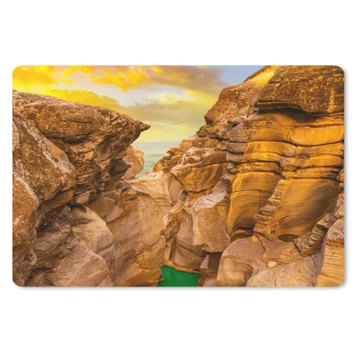 Produktbild von MuchoWow® Schreibtischunterlage Felsen - Meer - Sonnenuntergang - Natur - Wasser 60x40 cm - XXL Mauspad - Großes Mauspad