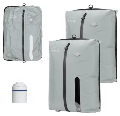 Image de Sacs de rangement sous vide réutilisables pour vêtements, avec pompe (lot de 2)