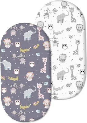 Produktbild von Jmitha®️ Babymatratzenbezug Set von 2 - 100% Baumwolle - Für Kinderwagen, Beistellbett, Wiege - Matratzen Schutzbezug - 80 x 46 cm