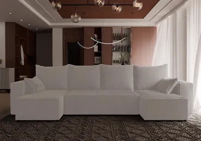 Produktbild von 4ALL HOME Ecksofa mit Schlaffunktion Cordi U 316x145 cm - Couch - Sofa mit Bettkasten - Eckcouch - L-Form - Schlafsofa - Schlafsofa mit Bettkasten Poso 100 Beige