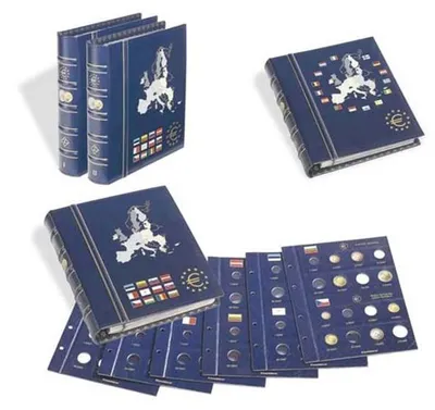 Produktbild von Münzalbum VISTA, Band 1 und 2Alte und neue Länder, inkl. Schutzkassetten, blau