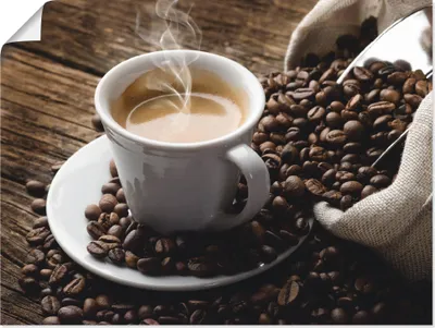 Produktbild von ARTland Poster Heißer Kaffee - dampfender Kaffee Größe: 60x45 cm