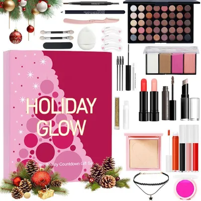 Zdjęcie produktu dla Kalendarz Adwentowy Make up 24 Dni Cienie do Powiek Szminka Świąteczne Kosmetyki