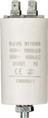 Produktbild von Fixapart W1-11018N, Fixed capacitor, Zylindrische, Weiß, 18000 nF, 5%, 450 V