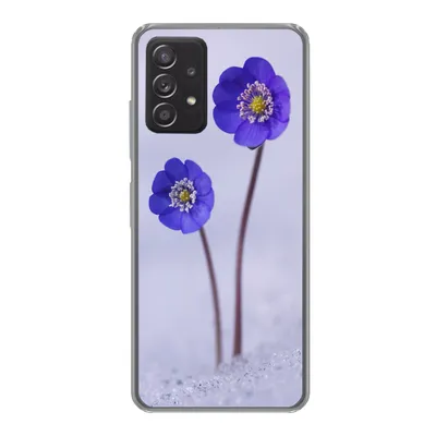 Produktbild von MuchoWow® Handyhülle Schutzhülle Hülle für Samsung galaxy a73 Blumen - Schnee - Lila Silikon Softcase Handy Hülle - Handyhülle