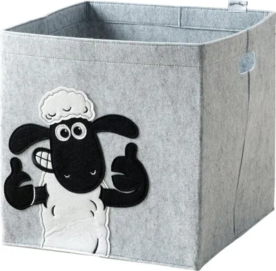 Produktbild von Lifeney meets "Shaun das Schaf" Aufbewahrungsbox für Kinder Filz-Box mit dem kultigen Schaf zum Verstauen von Spielzeug 33 x 33 x 33 cm passend für klassische Würfelregale