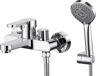 Productafbeelding van Badkraan chroom met handdouche en waterbesparing
