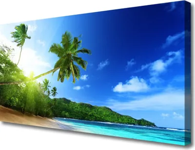 Produktbild von Tulup Leinwand-Bilder 100x50 Wandbild Canvas Kunstdruck Strand Meer Palmen Landschaft